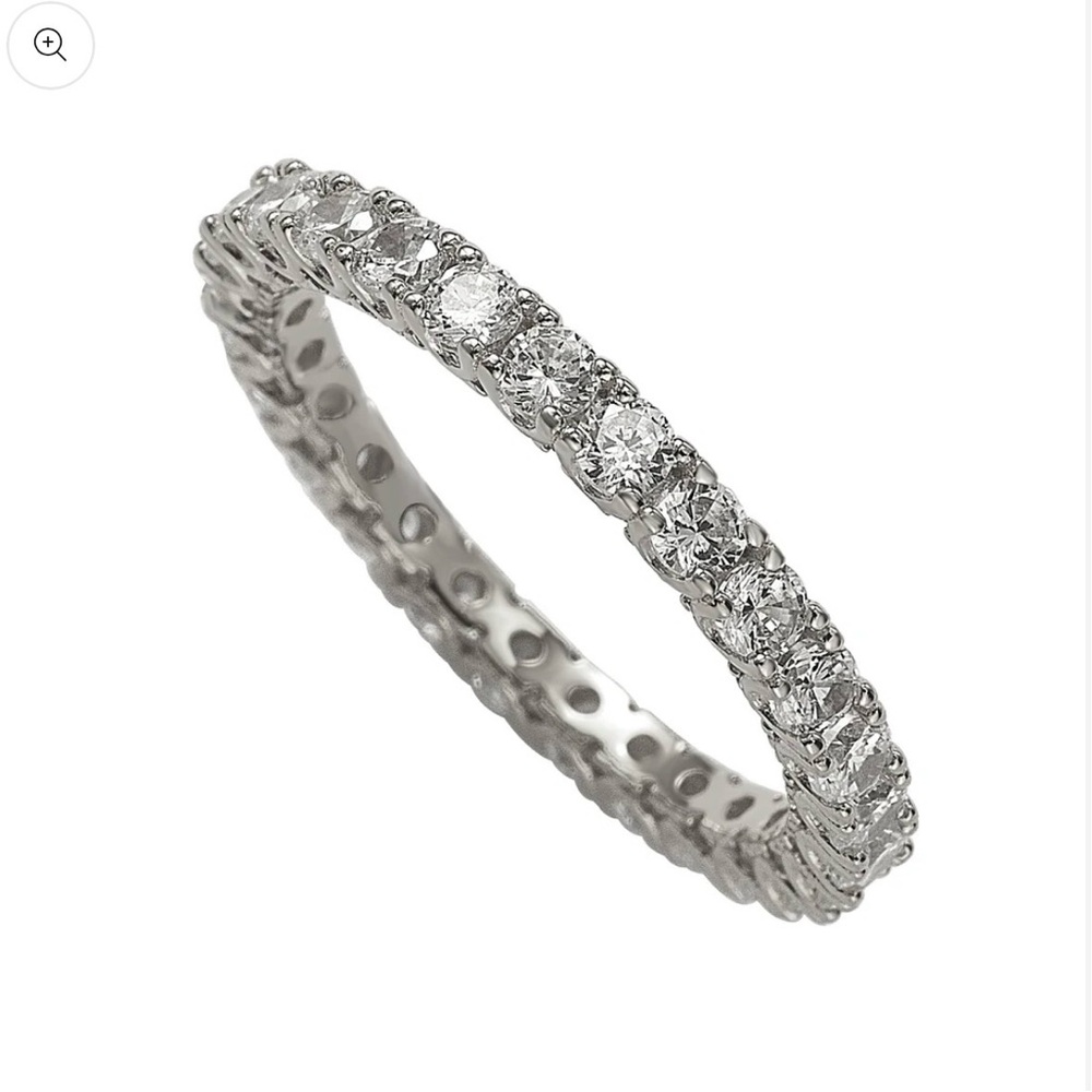 Suzy Levian Sterling Silver Cubic Zirconia Eternity Band